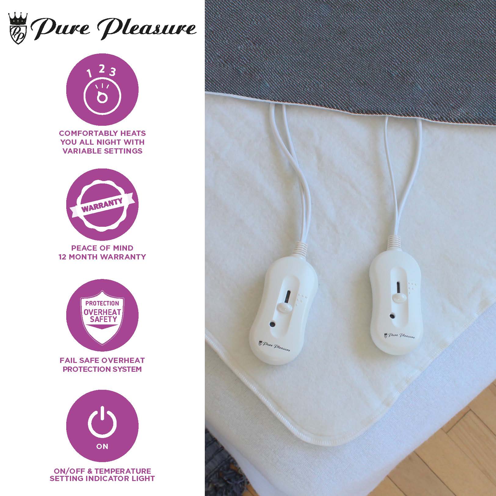 Electric blanket temperature range sale